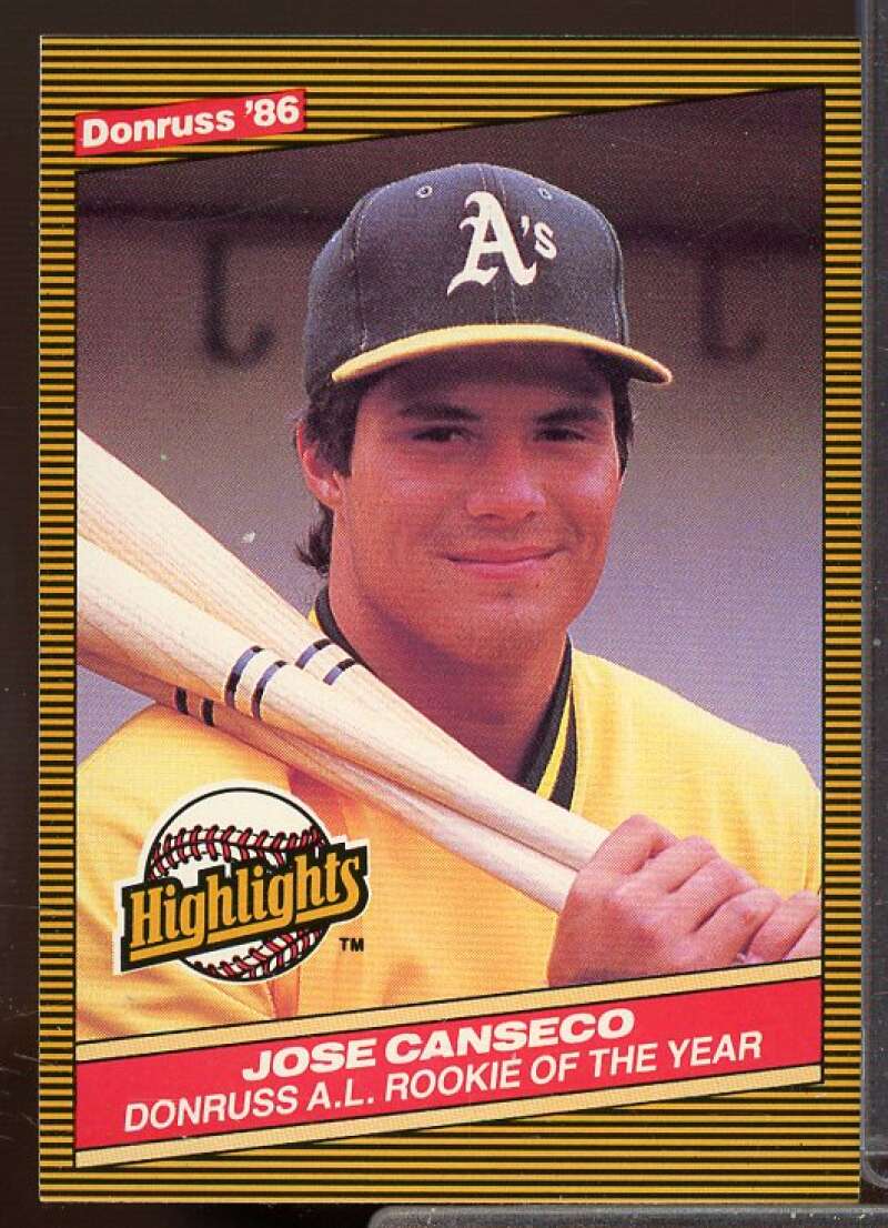 Jose Canseco Rookie Card 1986 Donruss Highlights #55  Image 1