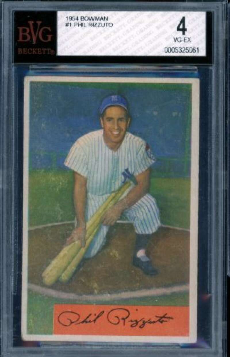 Phil Rizzuto Card 1954 Bowman #1 BGS BVG 4 Image 1