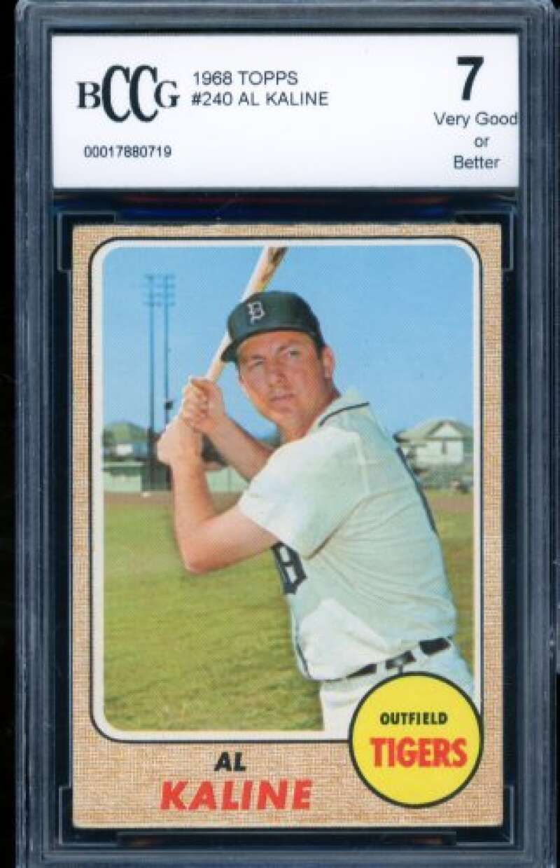 Al Kaline Card 1968 Topps #240 BGS BCCG 7 Image 1