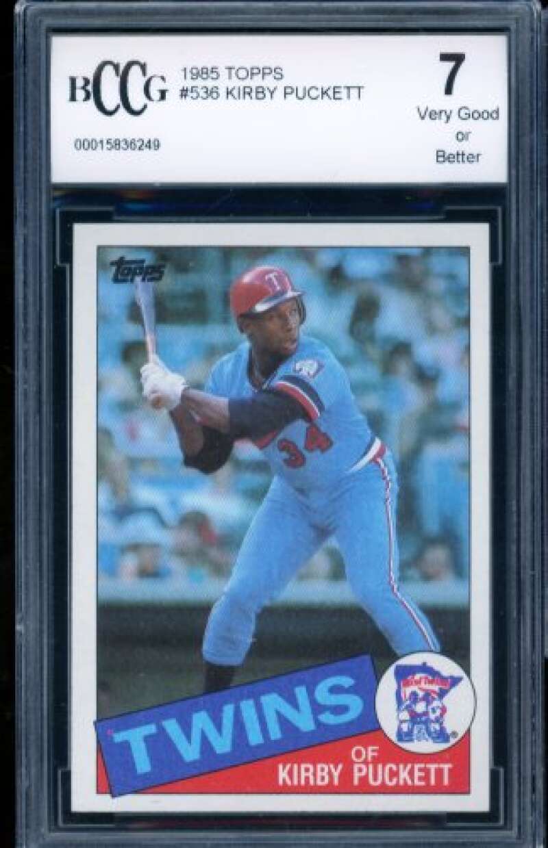 Kirby Puckett Rookie Card 1985 Topps #536 BGS BCCG 7 Image 1