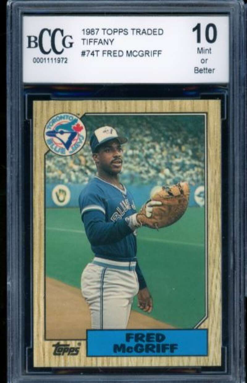 Fred McGriff Rookie Card 1987 Topps Traded Tiffany #74T BGS BCCG 10 Image 1