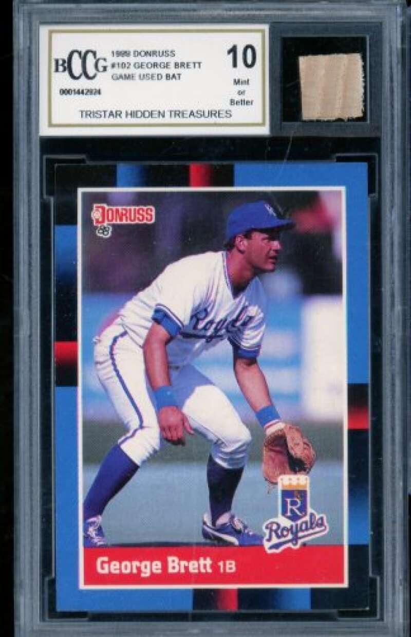 George Brett 1988 Donruss Game Used Bat #102 BGS BCCG 10 (Light holder scratch) Image 1