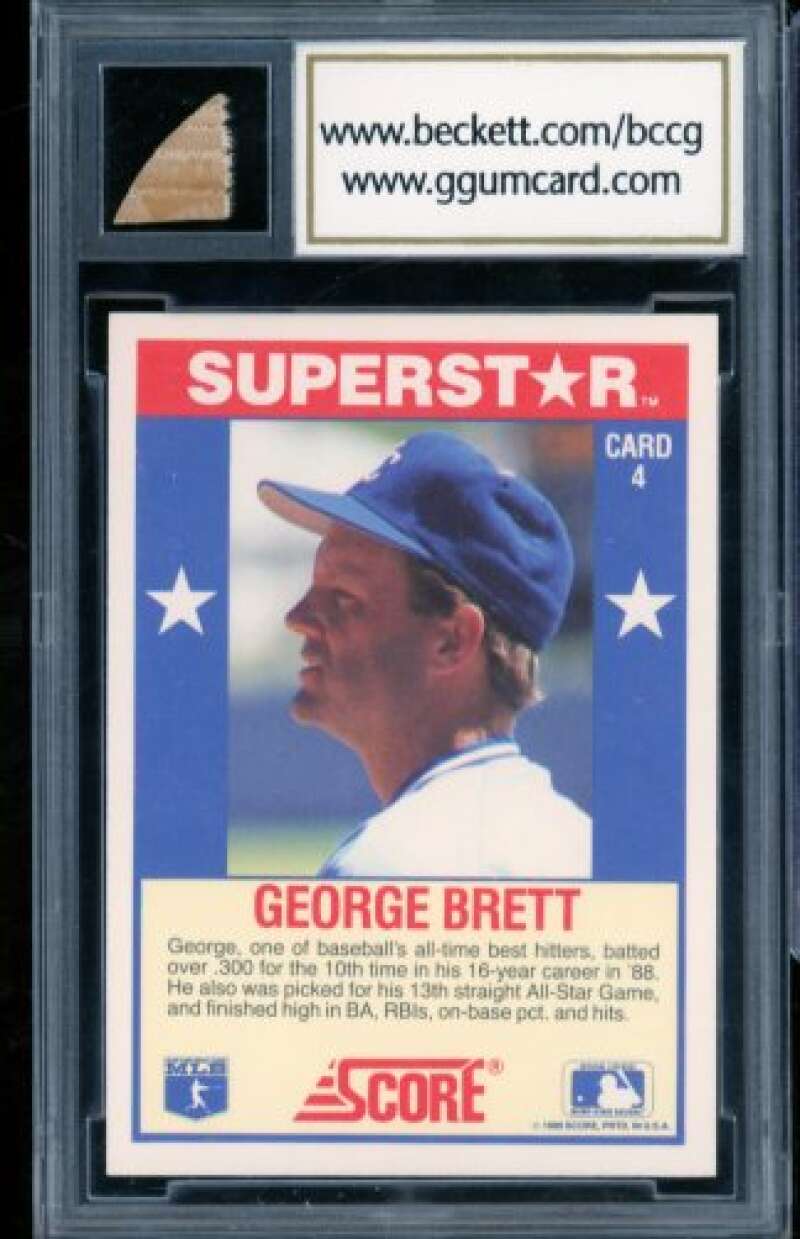 George Brett Card 1999 Score Hottest 100 Game Used Bat #4 BGS BCCG 10 Image 2