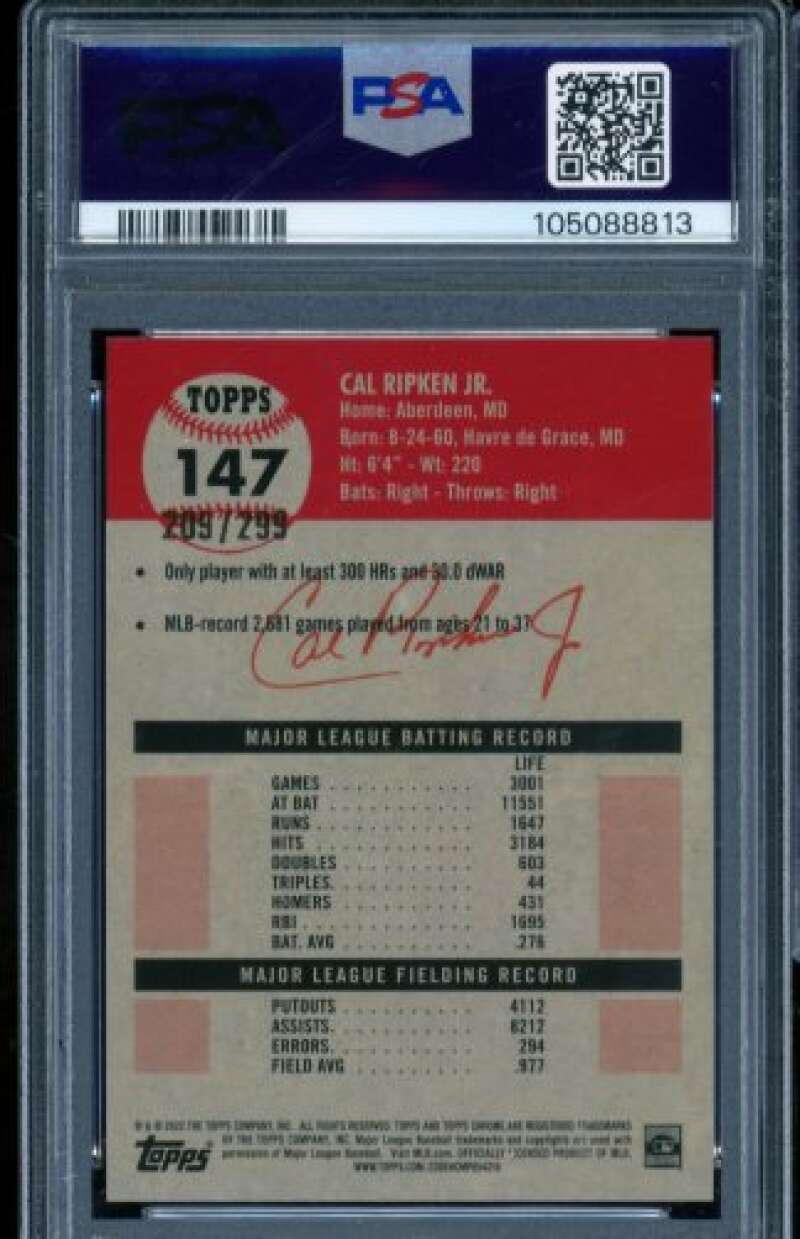 Cal Ripken Jr. 2022 Platinum Anniversary Aqua Lava Refractor (pop 4) #147 PSA 10 Image 2