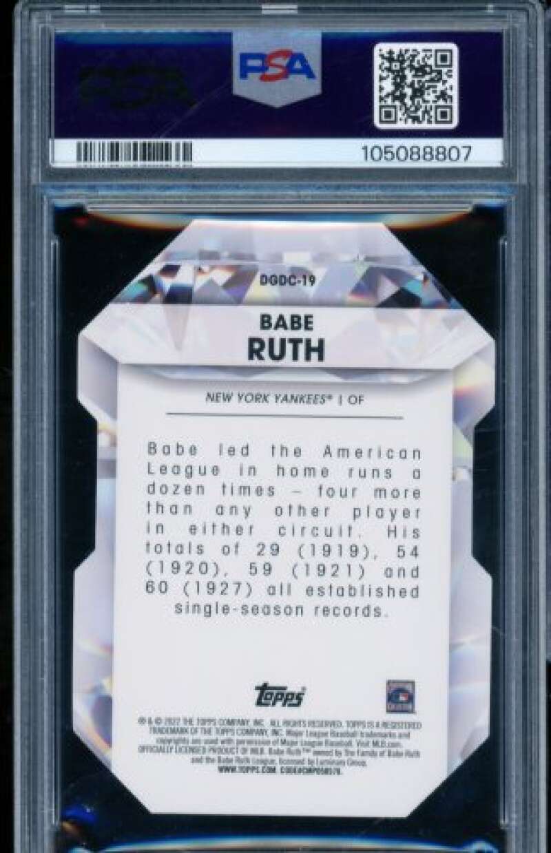 Babe Ruth Card 2022 Topps Diamond Greats Die-Cuts #DGDC19 PSA 9 Image 2
