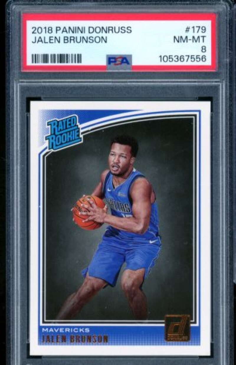 Jalen Brunson Rookie Card 2018-19 Panini Donruss #179 PSA 8 Image 1