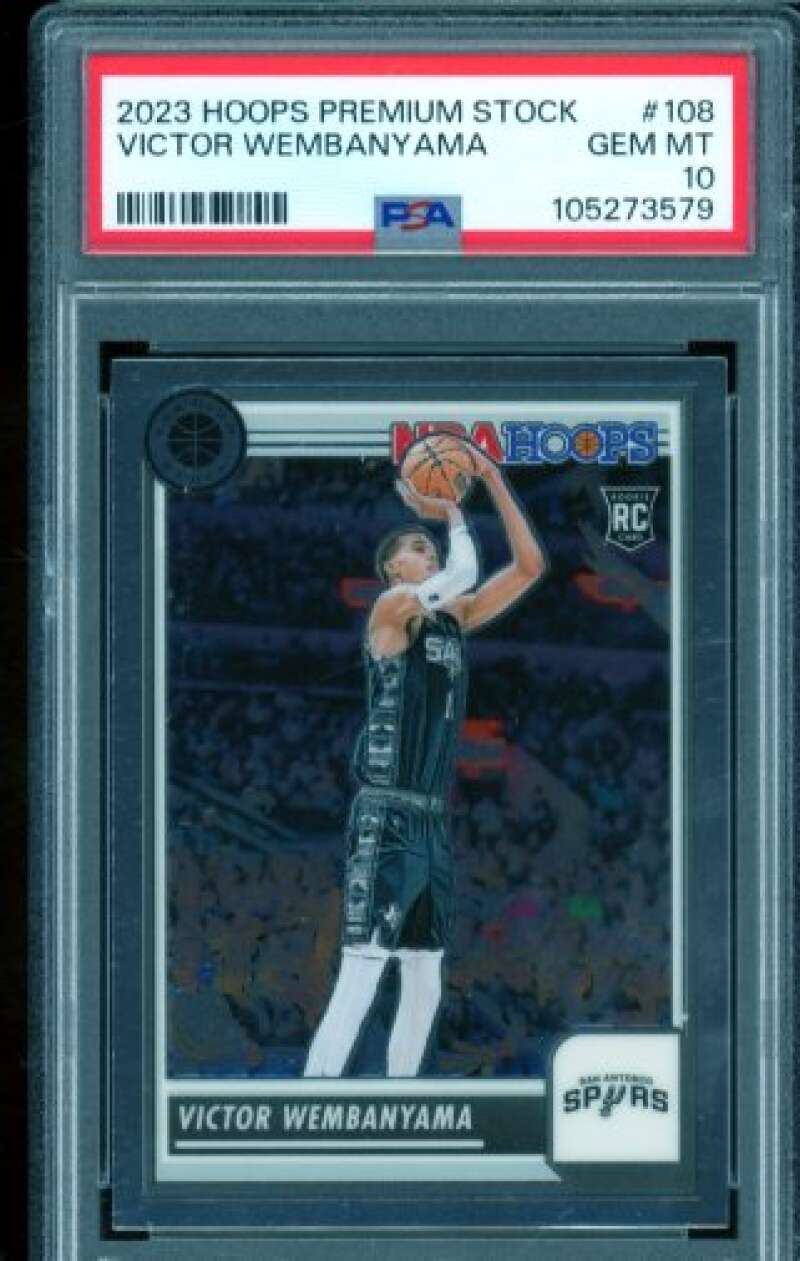 Victor Wembanyama Rookie Card 2023-24 Hoops Premium Stock #108 PSA 10 Image 1