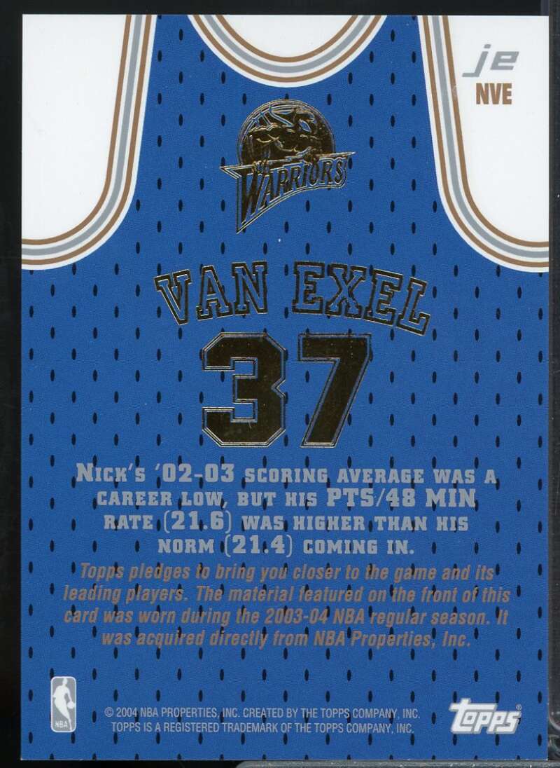 Nick Van Exel Card 2003-04 Topps Jersey Edition #NVE  Image 2