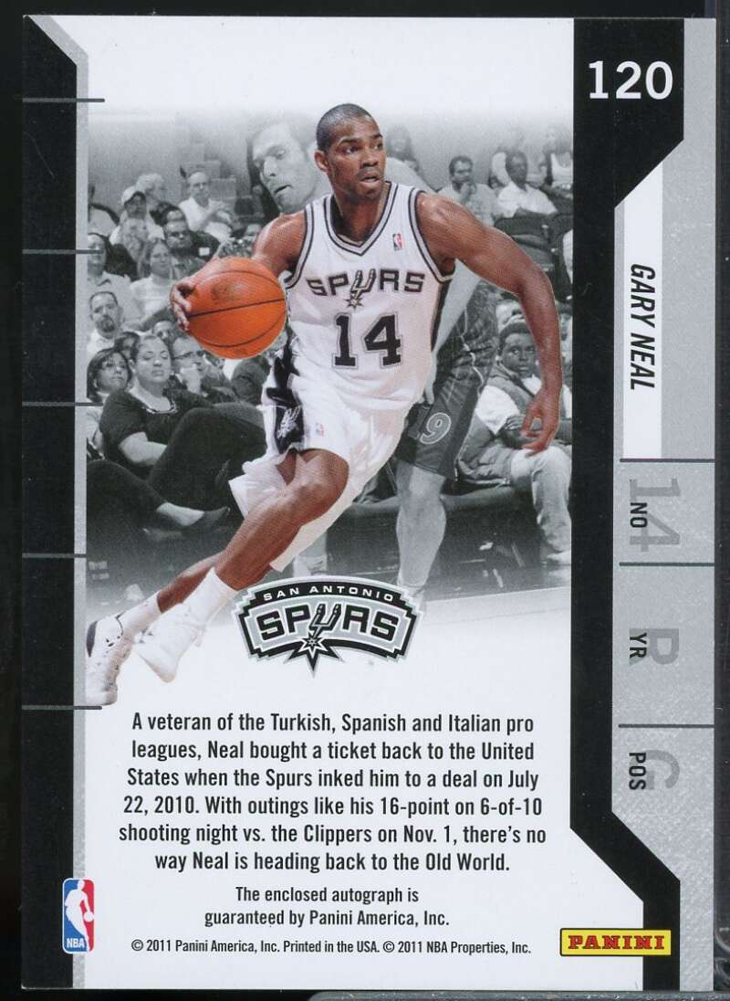 Gary Neal AU Rookie Card 2010-11 Playoff Contenders Patches #120  Image 2