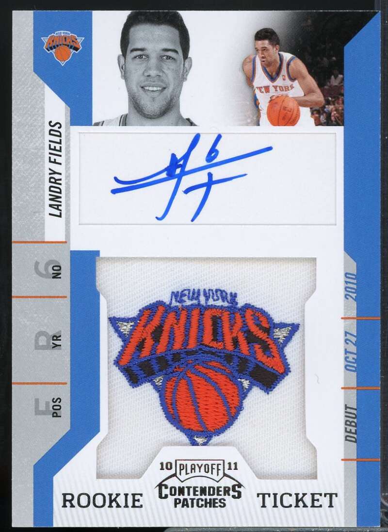 Landry Fields AU Rookie Card 2010-11 Playoff Contenders Patches #145  Image 1