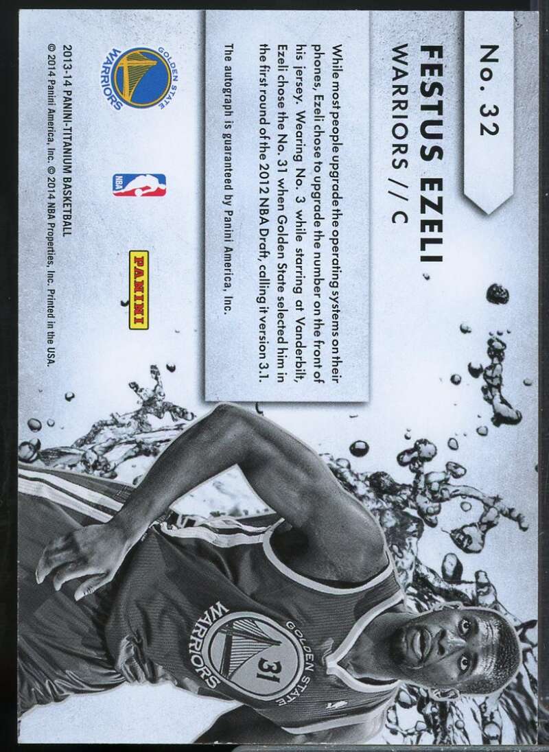 Festus Ezeli Card 2013-14 Panini Titanium New Wave Signatures #32  Image 2