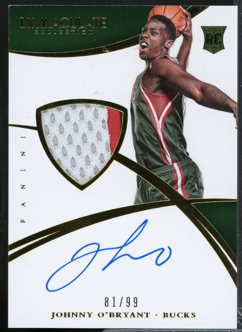 Johnny O'Bryant JSY AU Rookie Card 2014-15 Immaculate Collection #131  Image 1