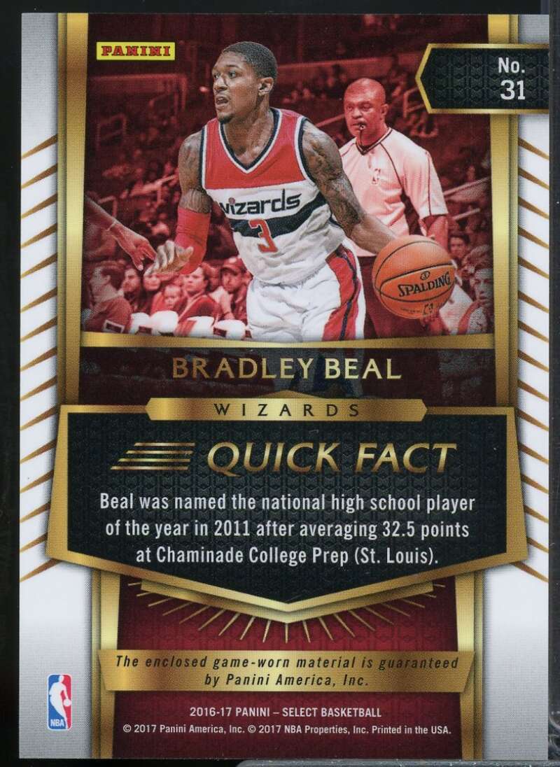Bradley Beal Card 2016-17 Select Swatches #31  Image 2