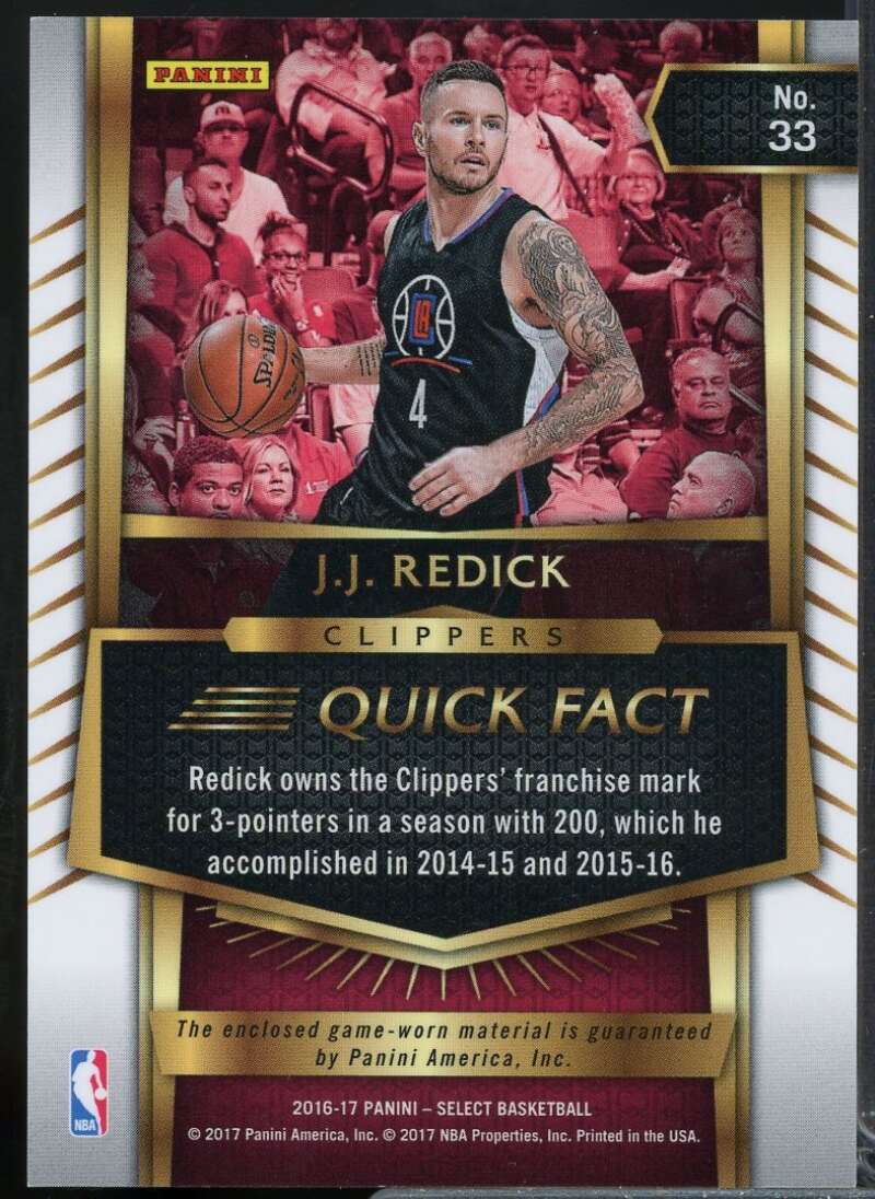 J.J. Redick Card 2016-17 Select Swatches #33  Image 2