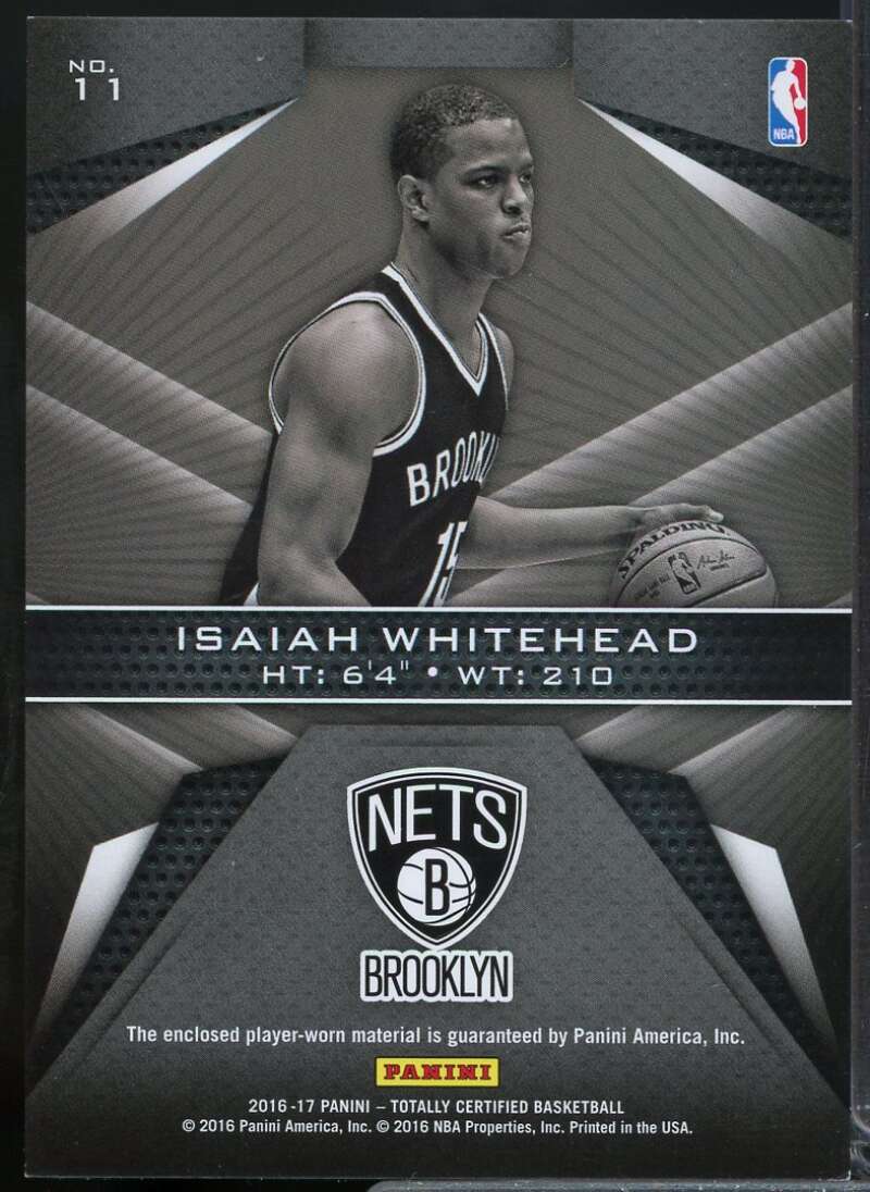 Whitehead 2016-17 Totally Certified Fabric of the Game Rookie Jerseys Camo #11  Image 2