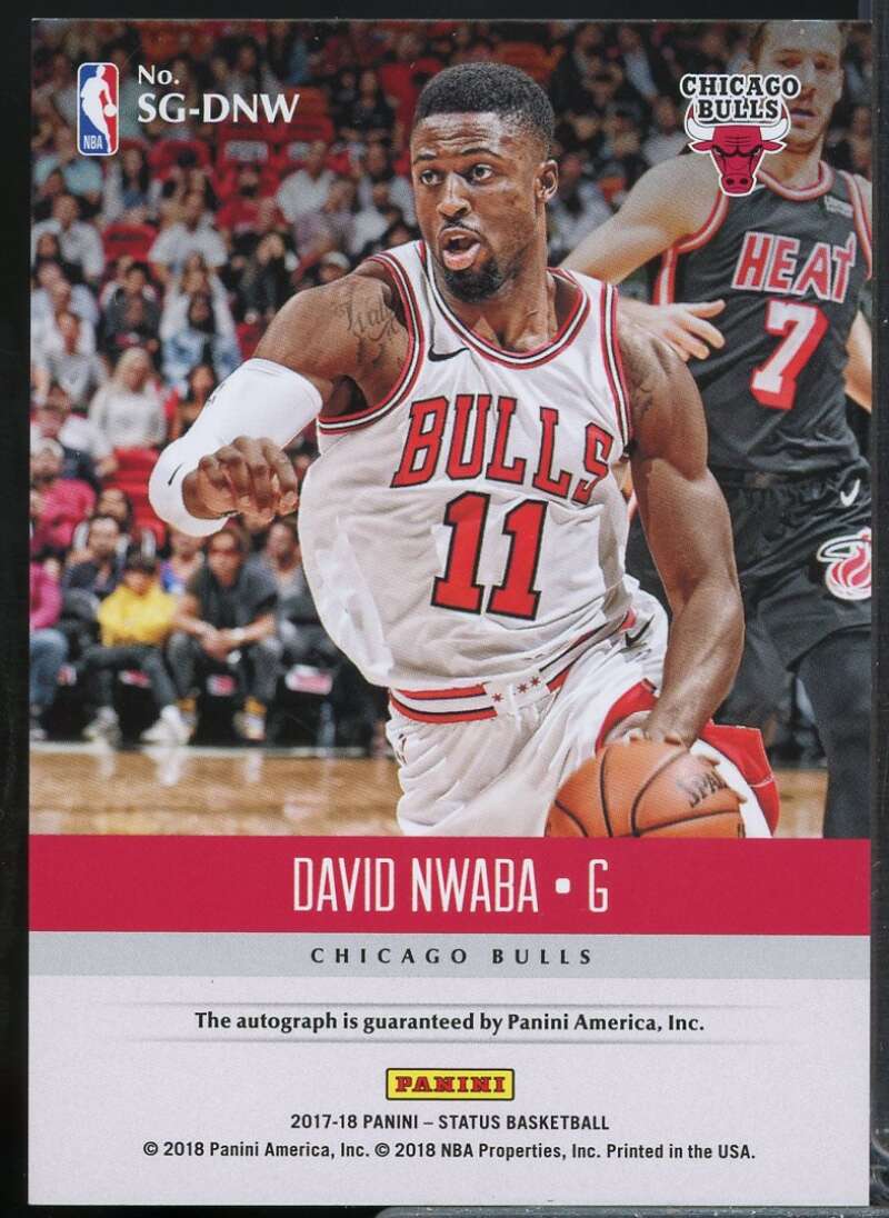 David Nwaba Card 2017-18 Panini Status Signatures #16  Image 2