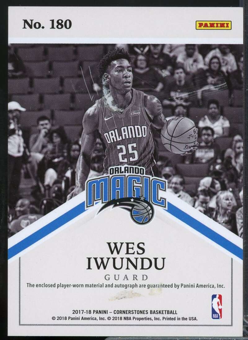 Wes Iwundu JSY AU/199 Rookie Card 2017-18 Panini Cornerstones #180  Image 2