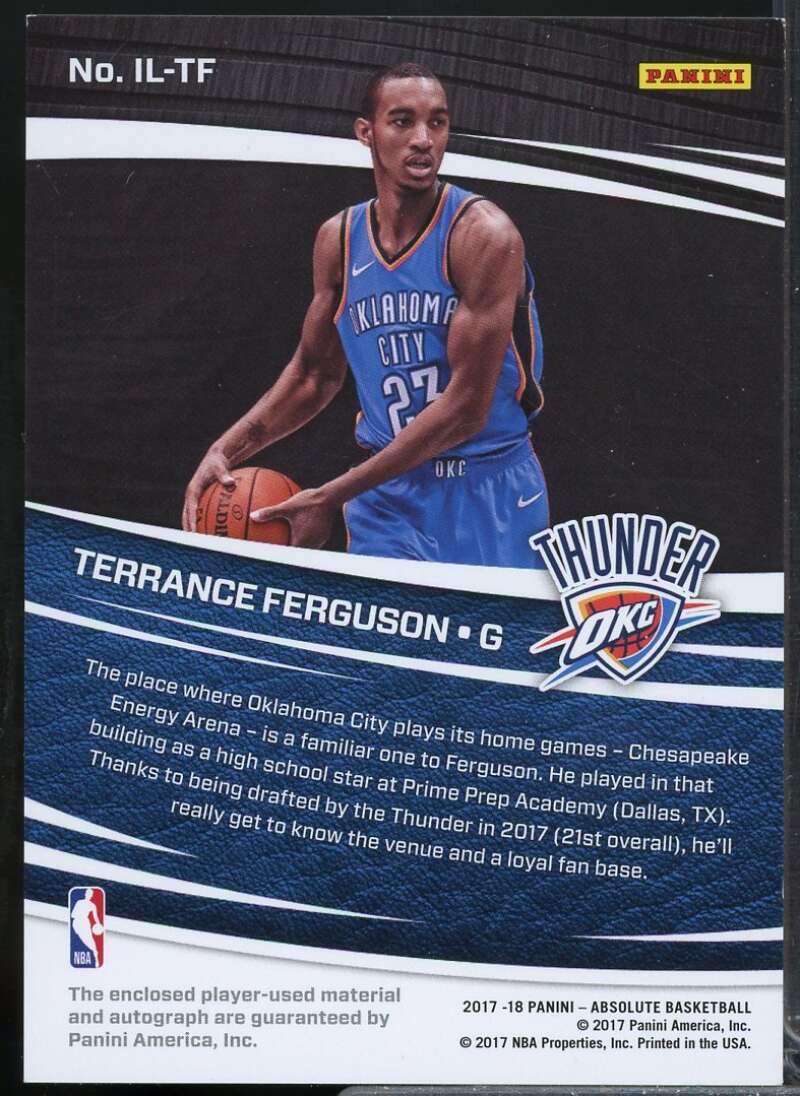 Terrance Ferguson Card 2017-18 Absolute Memorabilia Ink and Leather #23  Image 2