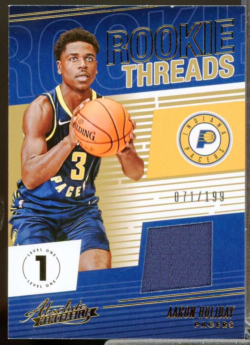 Aaron Holiday Rookie Card 2018-19 Absolute Memorabilia Rookie Threads #23  Image 1