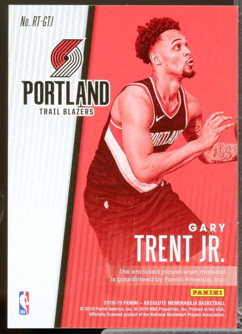 Gary Trent Jr. Card 2018-19 Absolute Memorabilia Rookie Threads Level 3 #35  Image 2