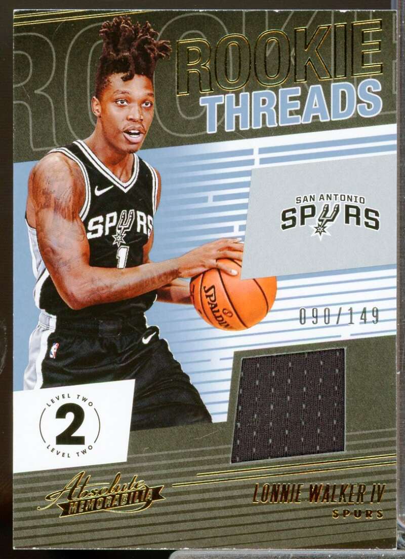Lonnie Walker IV Card 2018-19 Absolute Memorabilia Rookie Threads Level 2 #18  Image 1