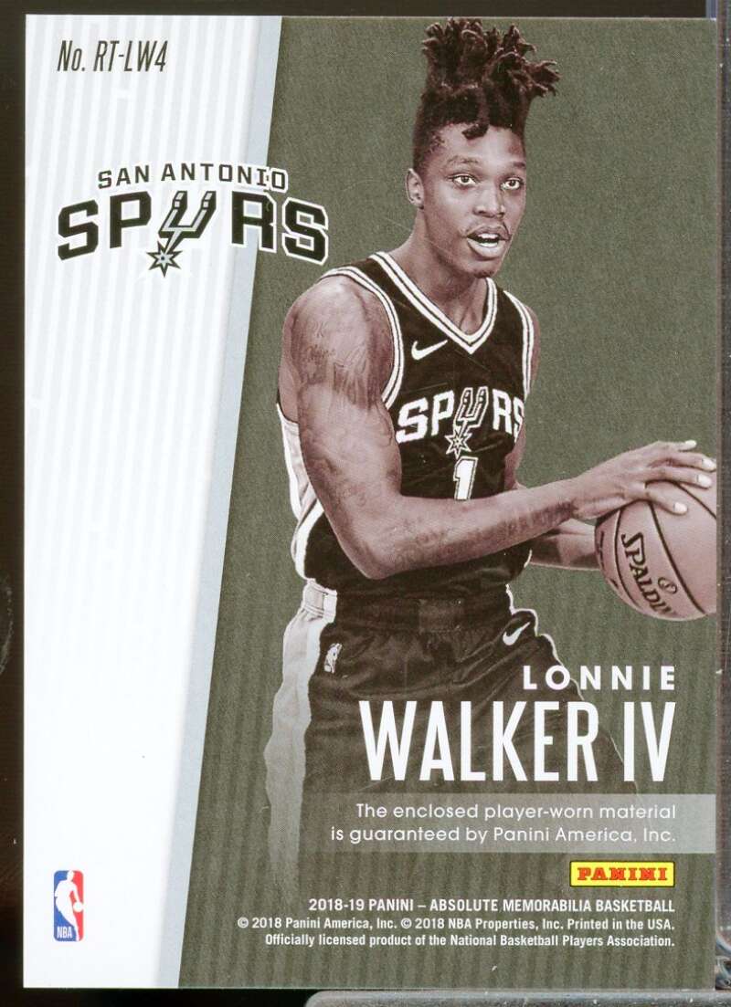 Lonnie Walker IV Card 2018-19 Absolute Memorabilia Rookie Threads Level 2 #18  Image 2