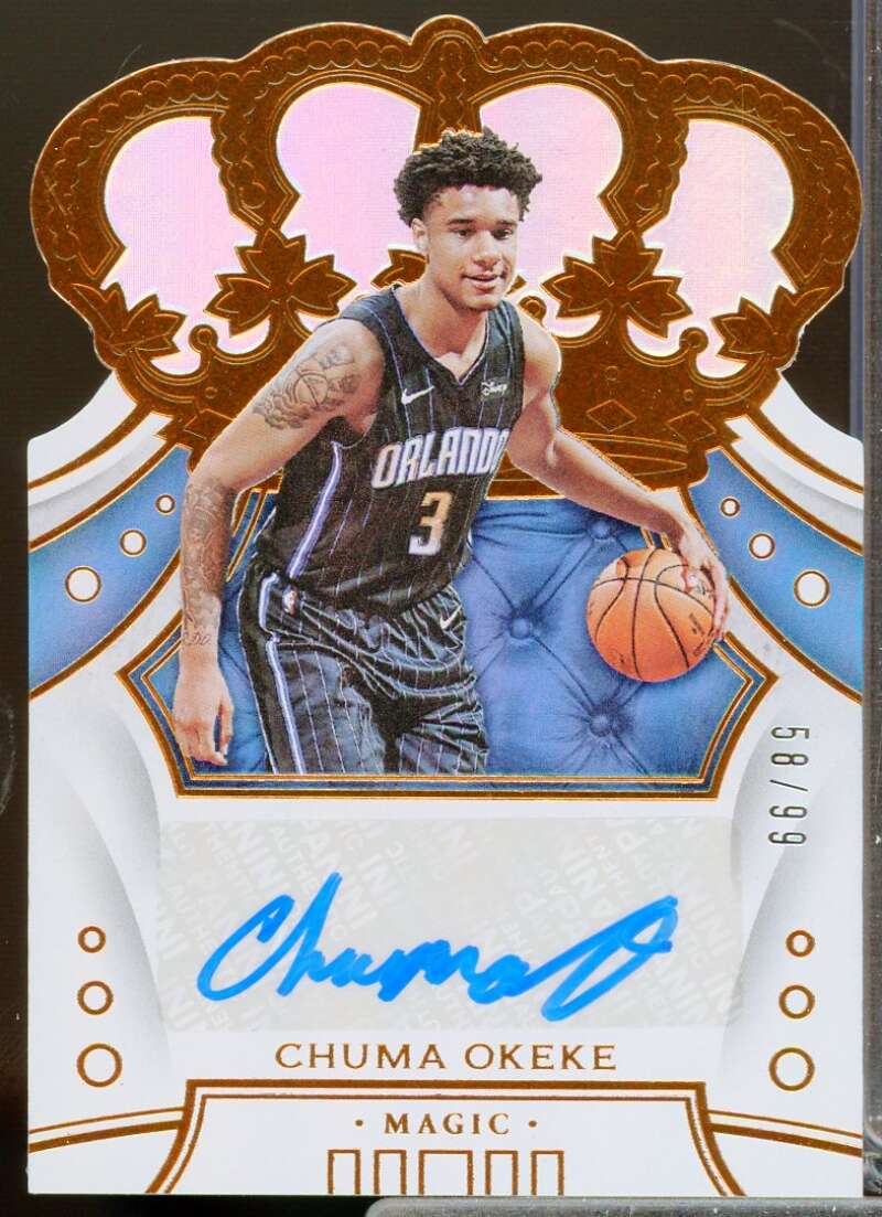 Chuma Okeke Card 2019-20 Crown Royale Crown Rookie Autographs #40  Image 1