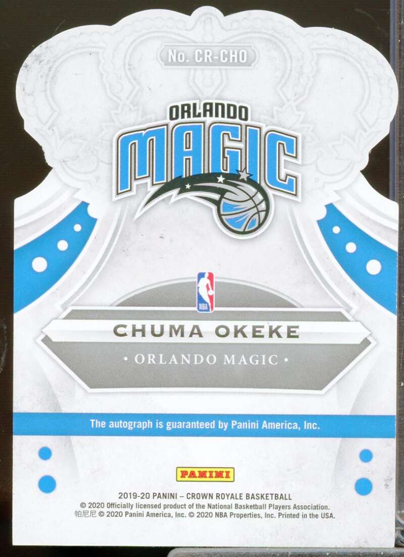 Chuma Okeke Card 2019-20 Crown Royale Crown Rookie Autographs #40  Image 2