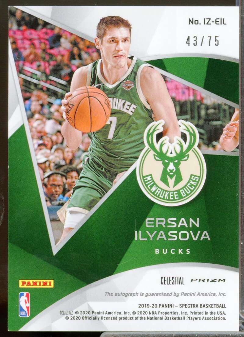 Ersan Ilyasova Card 2019-20 Panini Spectra In The Zone Autographs Celestial #3  Image 2