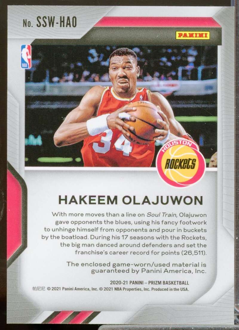 Hakeem Olajuwon Card 2020-21 Panini Prizm Sensational Swatches #79  Image 2