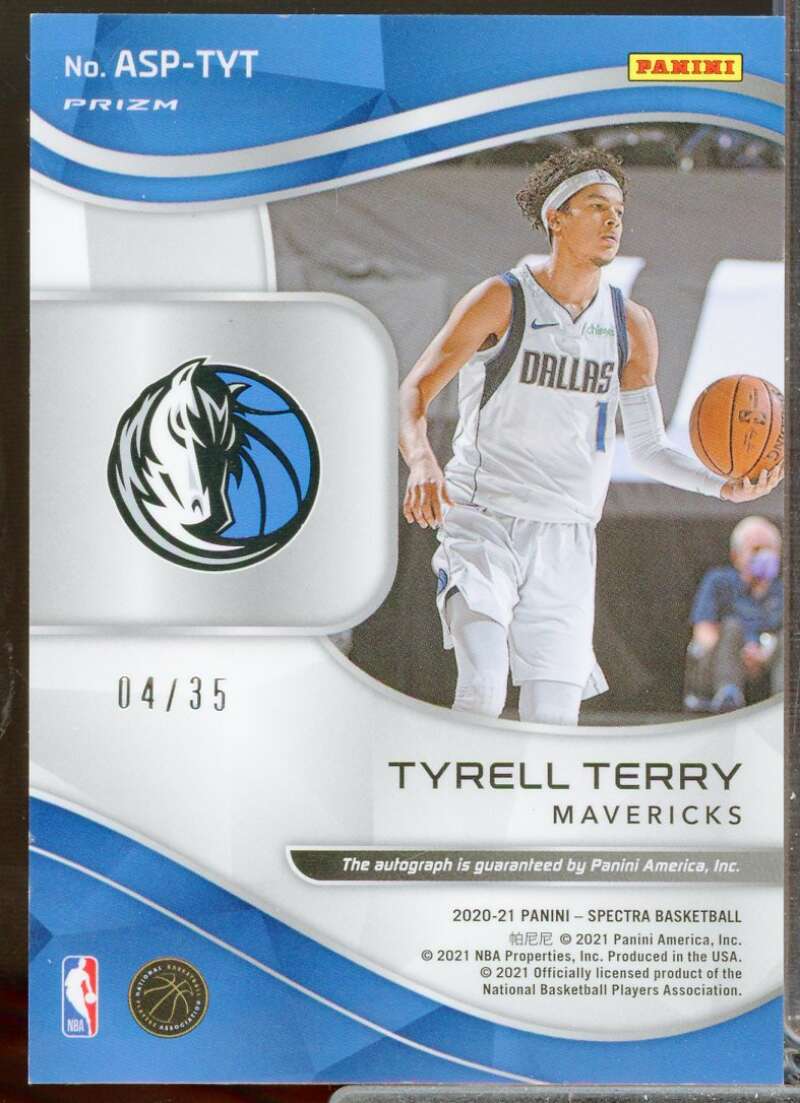 Tyrell Terry Card 2020-21 Panini Spectra Aspiring Autographs Astral #40  Image 2