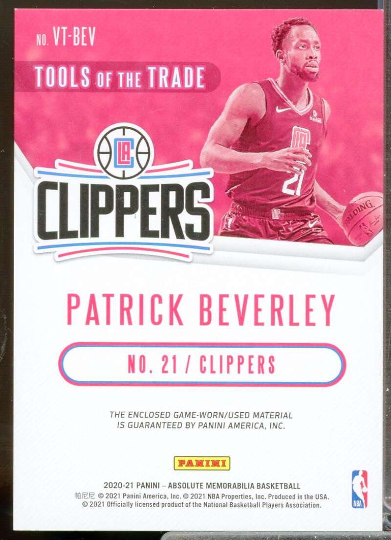 P. Beverley 2020-21 Absolute Memorabilia Veteran Tools of the Trade Level 1 #24  Image 2