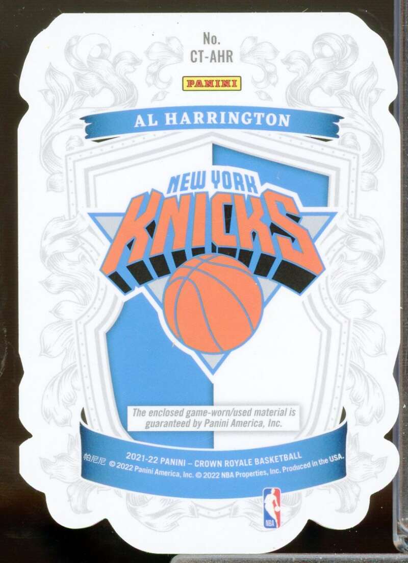 Al Harrngton Card 2021-22 Crown Royale Coat of Arms Materials #16  Image 2