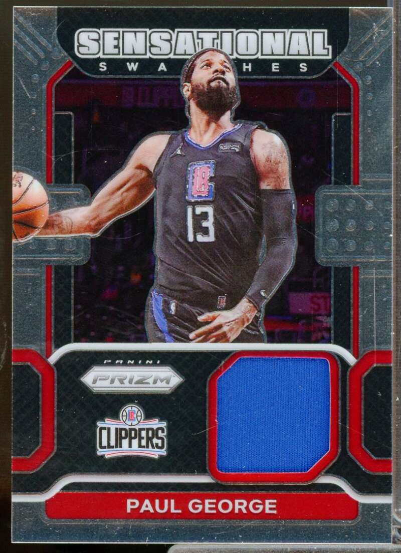Paul George Card 2021-22 Panini Prizm Sensational Swatches #56  Image 1