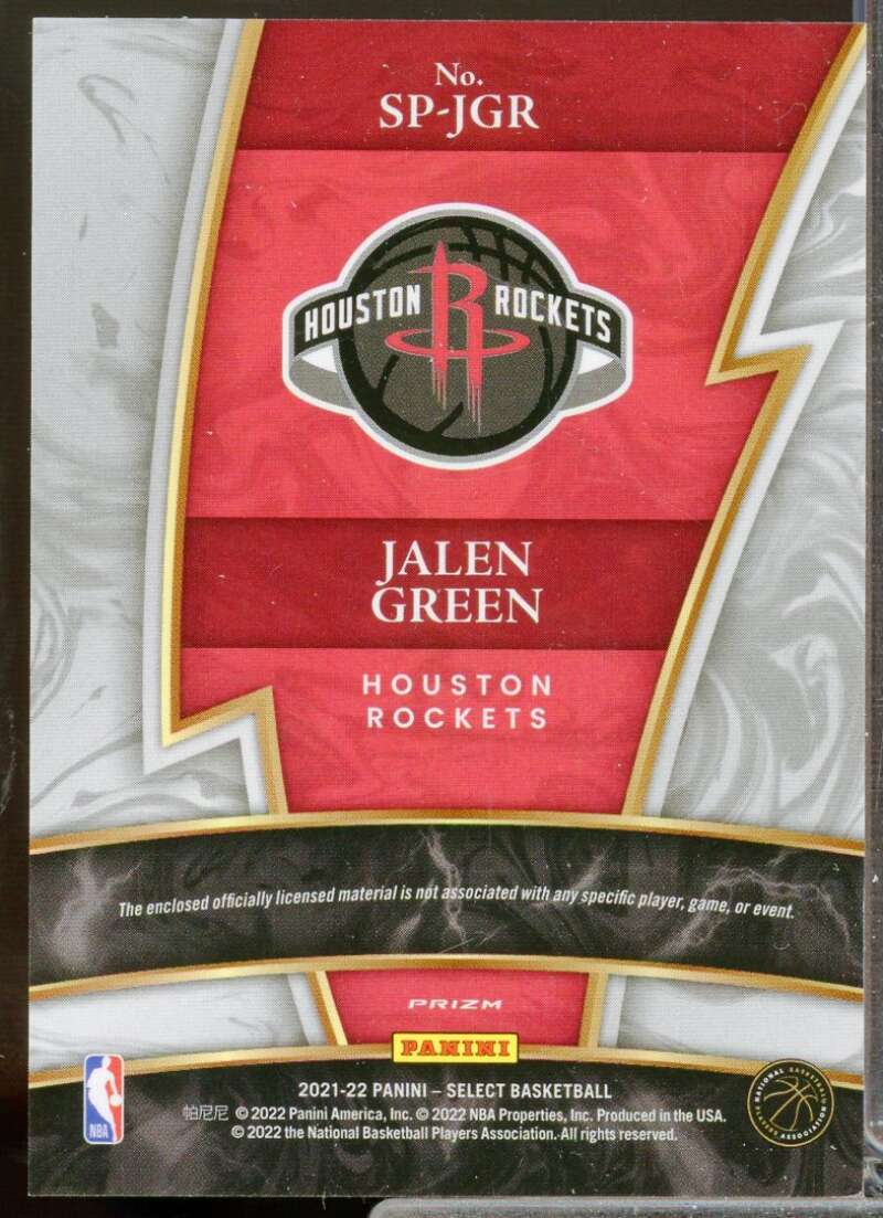 Jalen Green Rookie Card 2021-22 Select Sparks Memorabilia #8  Image 2