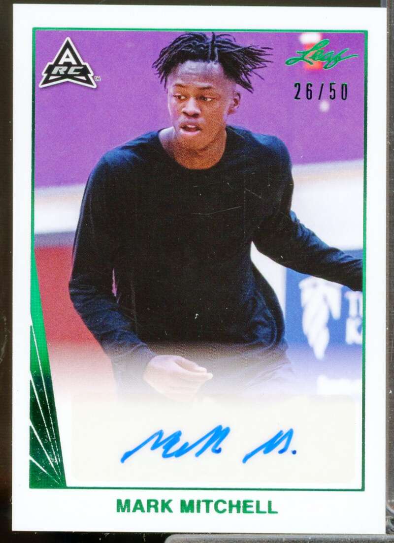 Mark Mitchell Rookie Card 2021-22 Leaf Memories '90 Green #BAMM1  Image 1