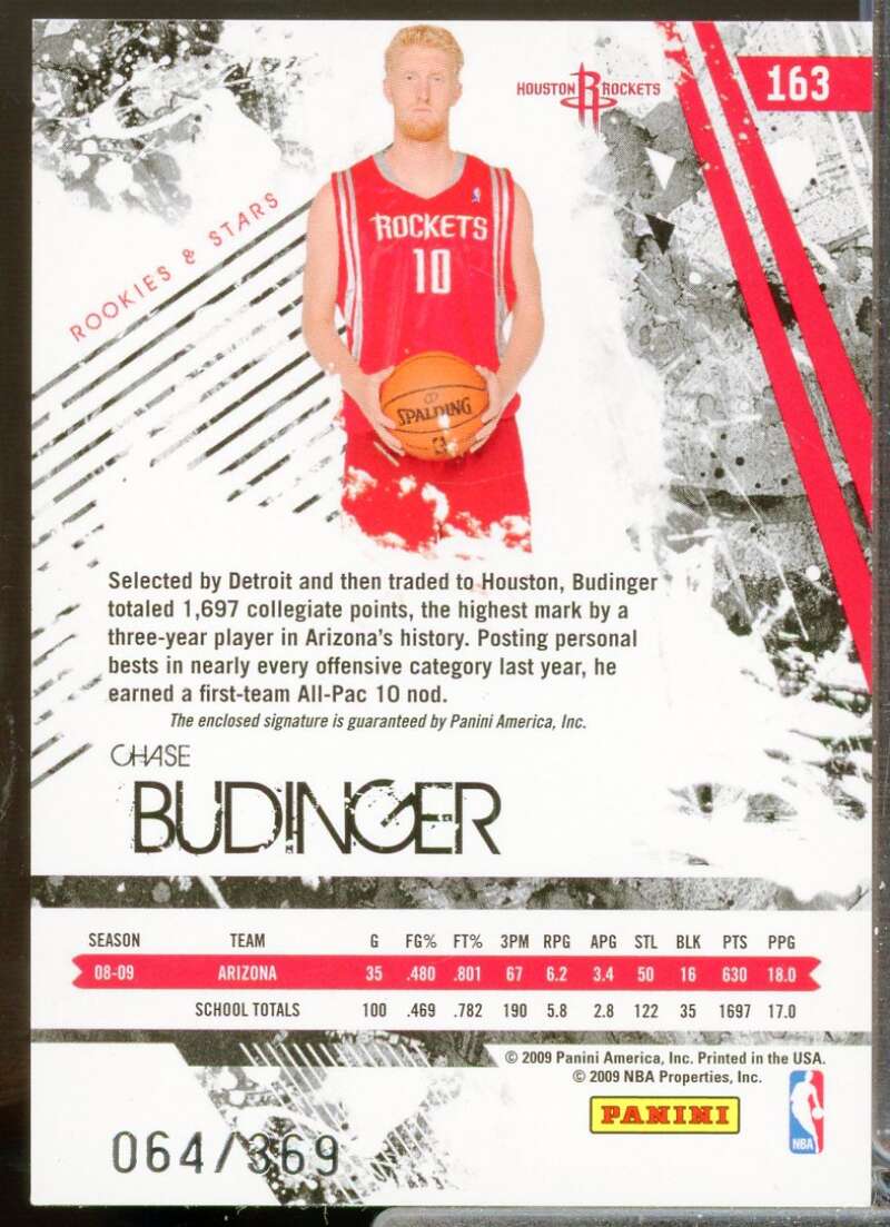 Chase Budinger AU/369 Rookie Card 2009-10 Rookies Stars #163  Image 2