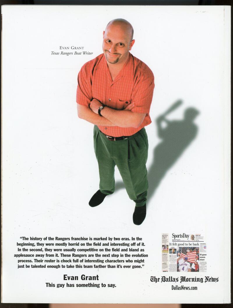 2002 Texas Rangers Yearbook Celebrating Rangers Past and Present MLB Baseball Image 2