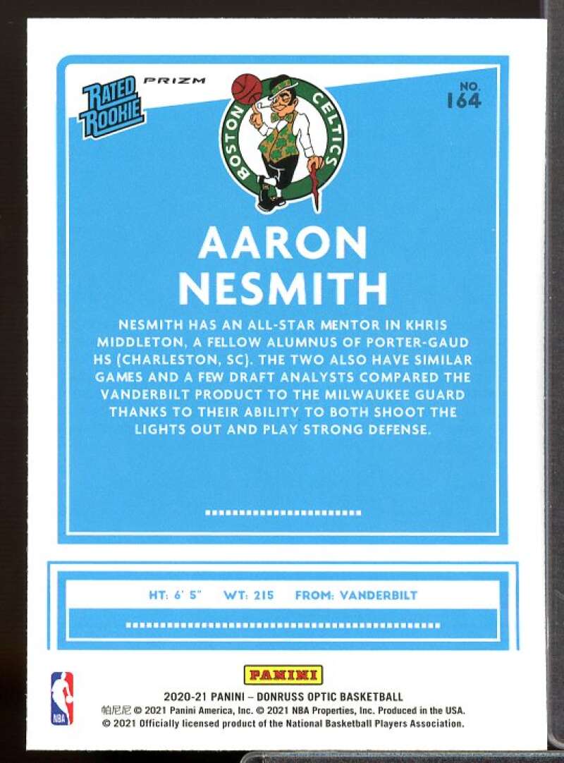 Aaron Nesmith Rookie Card 2020-21 Donruss Optic Purple #164  Image 2