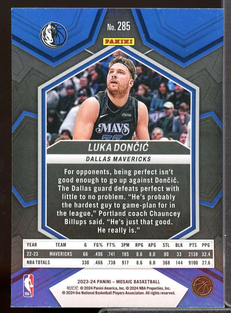 Luka Doncic/City Edition Card 2023-24 Panini Mosaic #285  Image 2