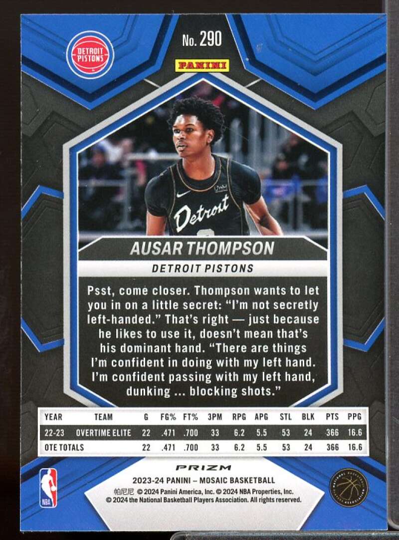 Ausar Thompson/City Edition RC 2023-24 Panini Mosaic Mosaic Reactive Blue #290  Image 2