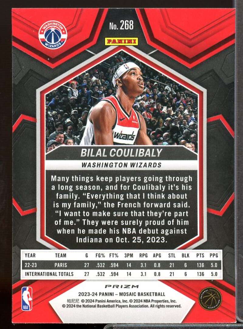 Bilal Coulibaly/NBA Debut Rookie 2023-24 Panini Mosaic Mosaic Reactive Blue #268  Image 2