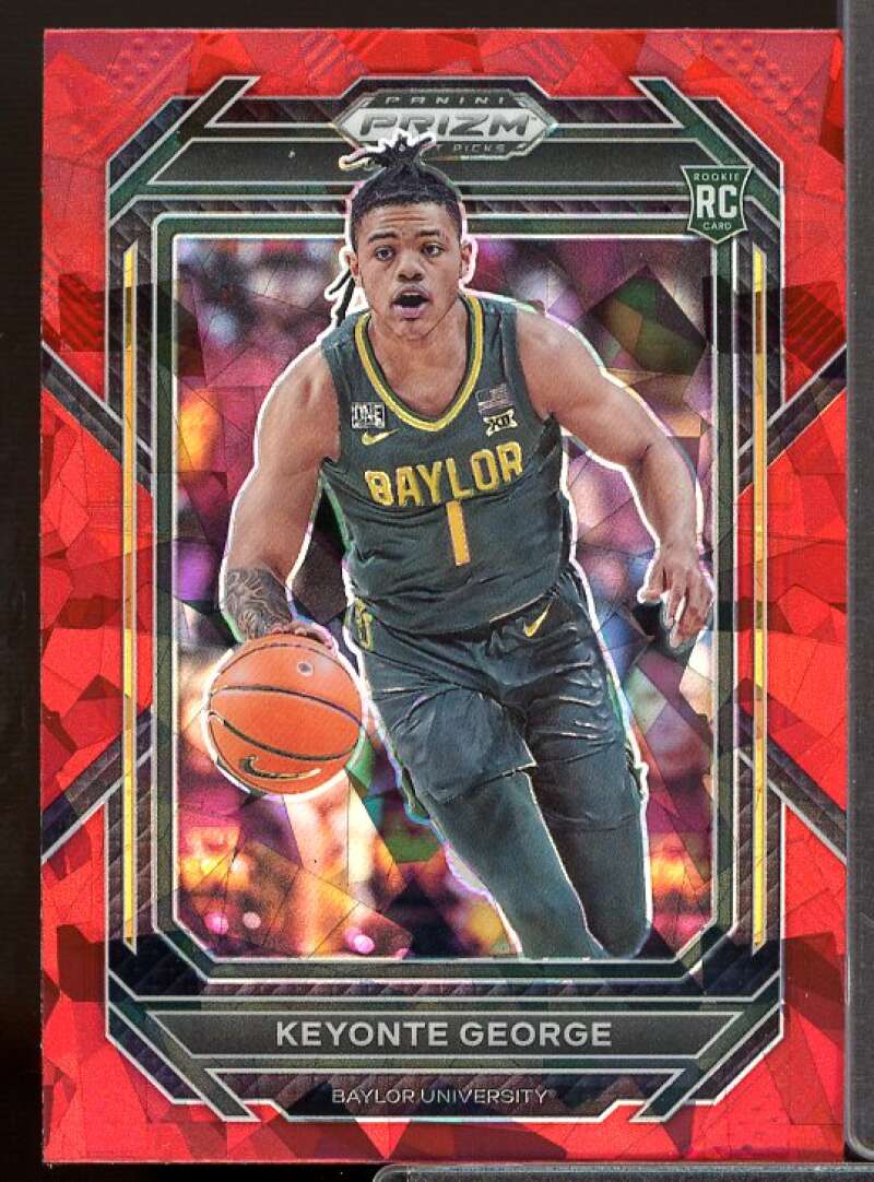 Keyonte George Rookie Card 2023-24 Panini Prizm Draft Picks Prizms Red Ice #47  Image 1