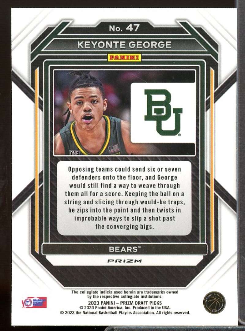 Keyonte George Rookie Card 2023-24 Panini Prizm Draft Picks Prizms Red Ice #47  Image 2