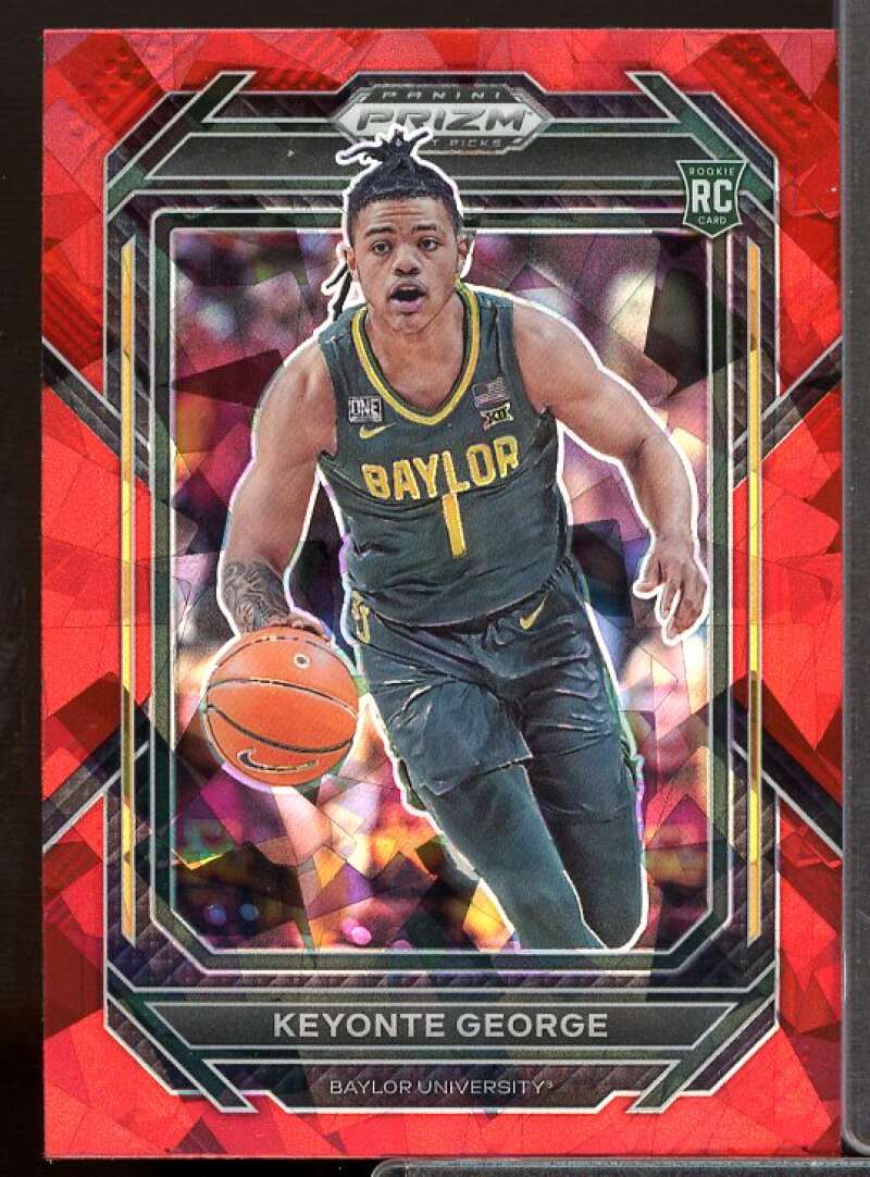 Keyonte George Rookie Card 2023-24 Panini Prizm Draft Picks Prizms Red Ice #47  Image 1