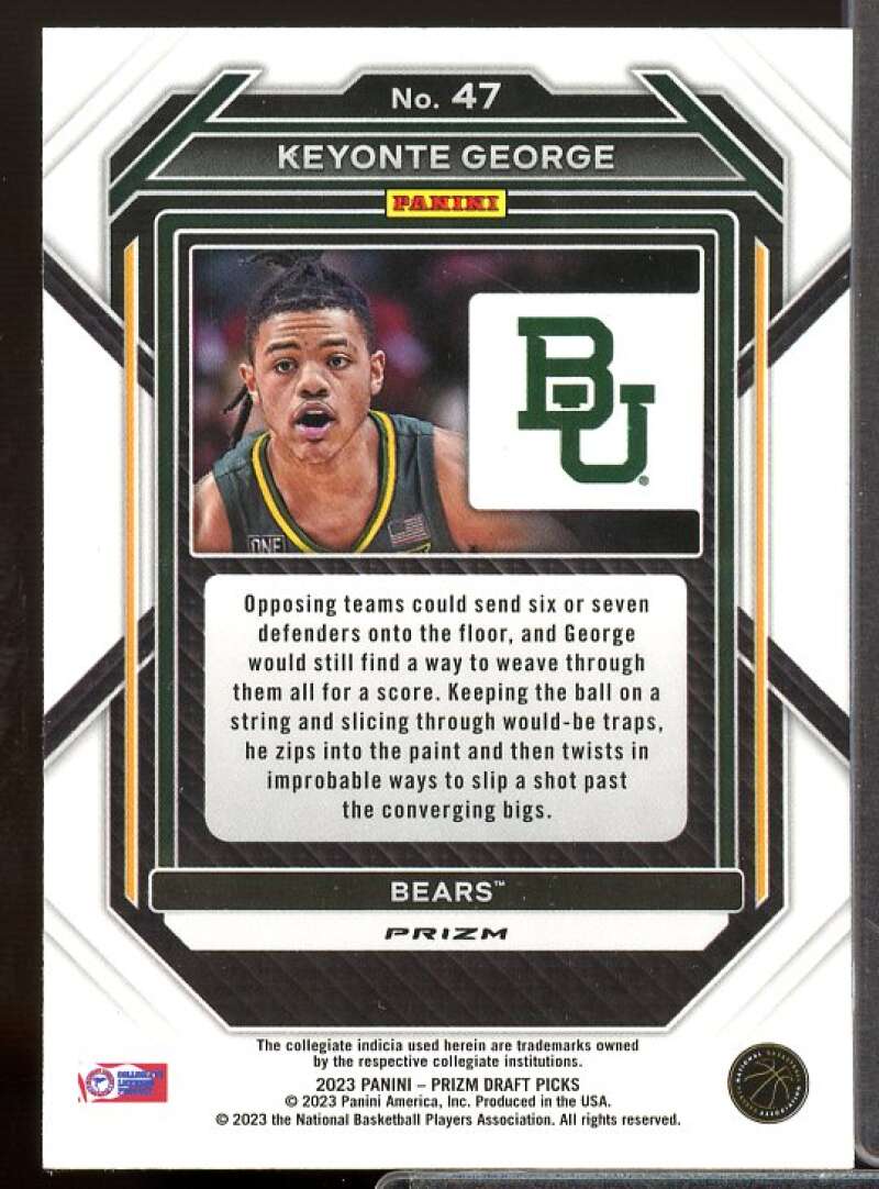 Keyonte George Rookie Card 2023-24 Panini Prizm Draft Picks Prizms Red Ice #47  Image 2