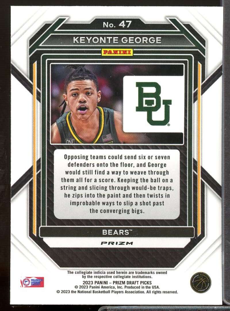 Keyonte George Rookie Card 2023-24 Panini Prizm Draft Picks Prizms Red Ice #47  Image 2