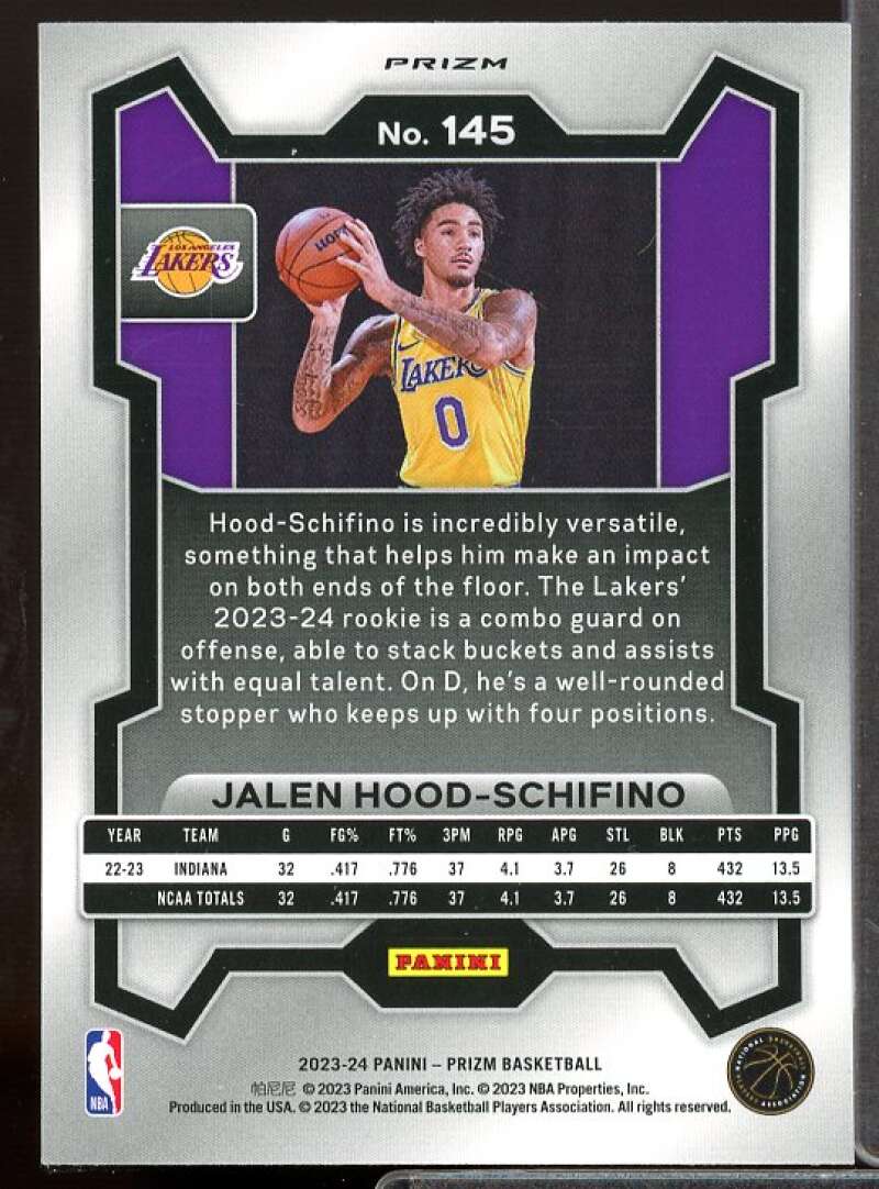 Jalen Hood-Schifino Rookie Card 2023-24 Panini Prizm Prizms Red Ice #145  Image 2