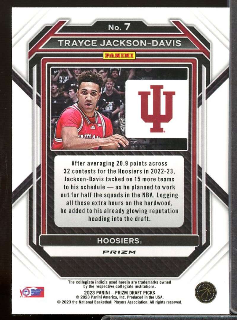 Trayce Jackson-Davis Rookie 2023-24 Panini Prizm Draft Picks Prizms Red Ice #7  Image 2