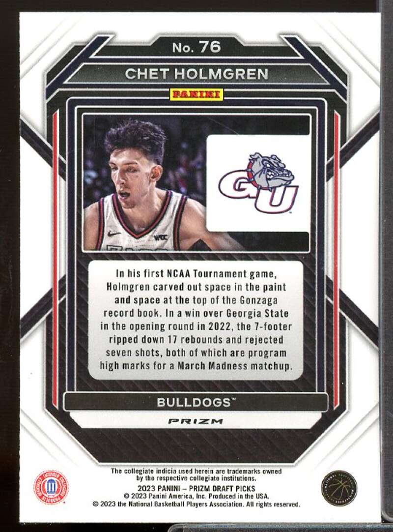 Chet Holmgren Card 2023-24 Panini Prizm Draft Picks Prizms Red Ice #76  Image 2